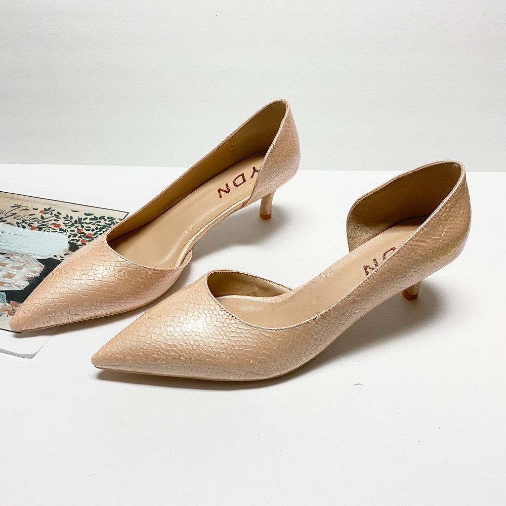 YDN Comfy Soft Round Toe Pointed Toe Kitten Heels